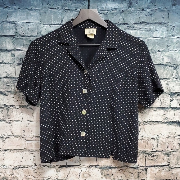 Teddi Tops - Teddi | Vintage 1990s Polka Dot Blouse